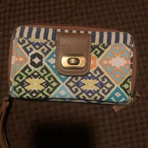 UNIONBAY Cream Wallet with Pink Logo